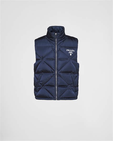 prada gilet blu|prada nylon bomber.